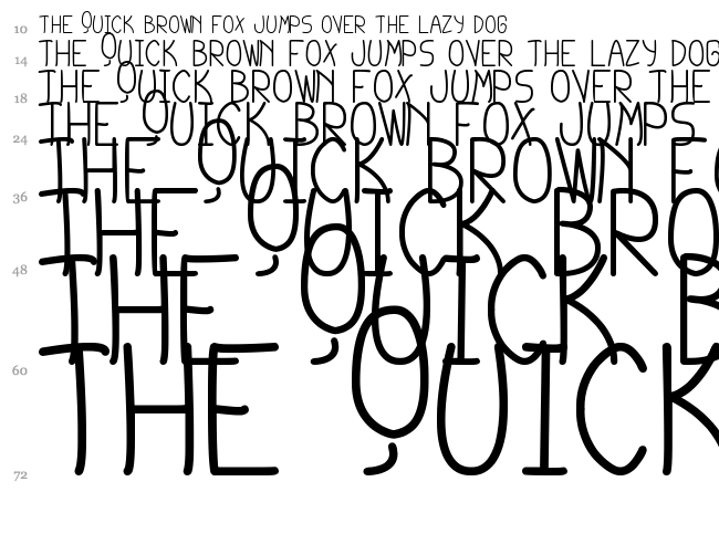 Cursi Extra TFB font waterfall